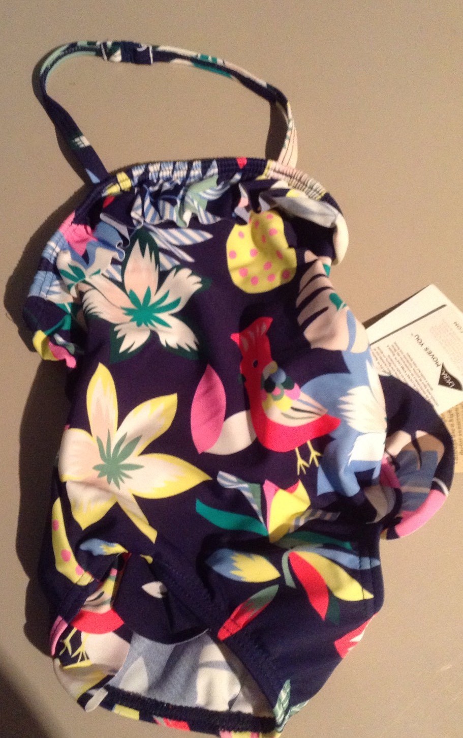 BNWT M&S BABY GIRLS SWIMMING SUIT , UPF 40+ ,AGE 69 MONTHS ,DARK BLUE