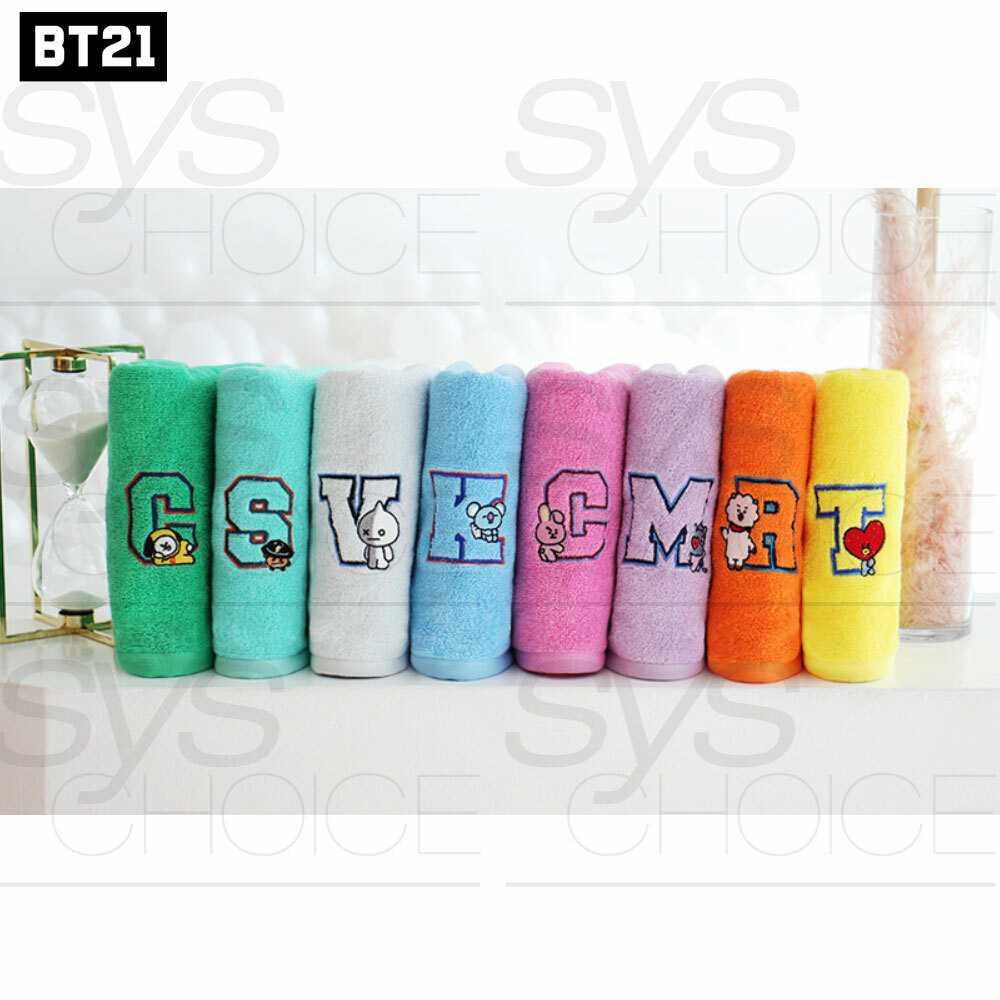 BTS BT21 Official Authentic Goods Bath Cotton Towel Wappen Badge