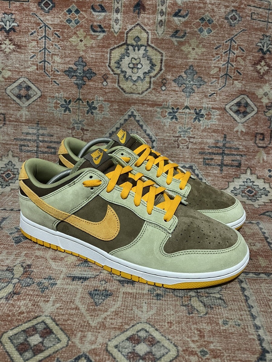 NIKE DUNK LOW SE SIZE 11.5 DUSTY OLIVE PRO GOLD DH5360 300 | eBay