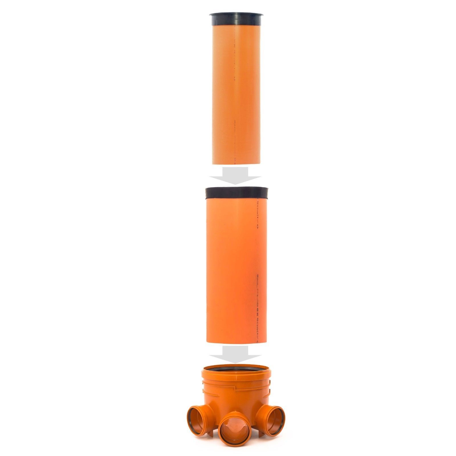 KG Schacht DN300 Komplett SET 1,24m KG Rohr Kanal Entwässerung