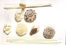 Lot 6 fleurs en bambous / 12 tiges pour diffuseur d’arôme/huiles