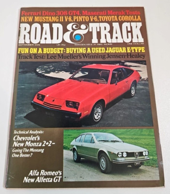 1974 Road And Track Magazine September Chevrolet New Monza 2+2 Alfa Romeo