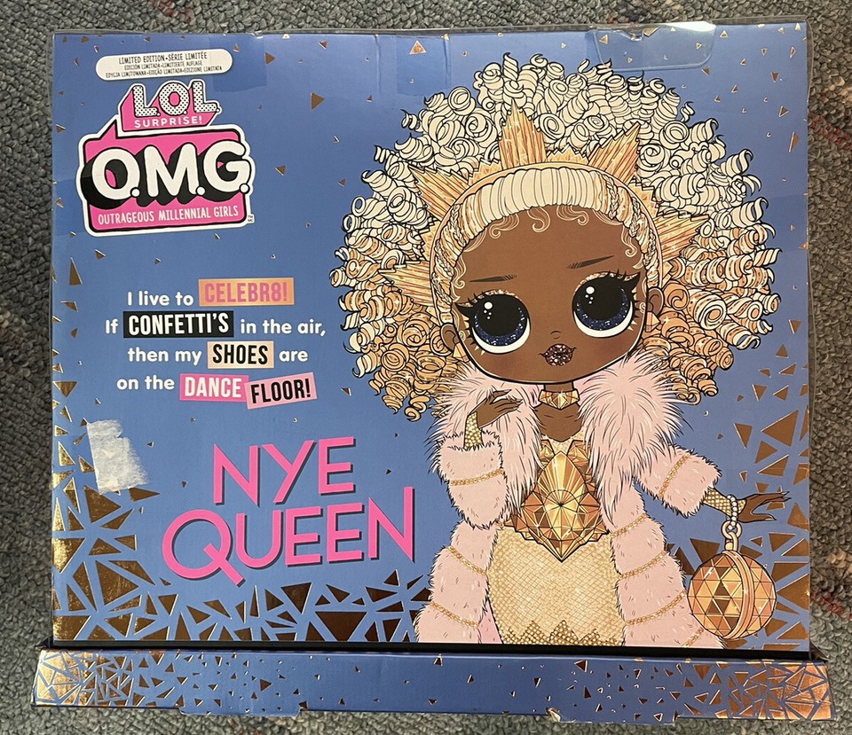L.O.L. Surprise! Holiday OMG 2021 Collector Puppe – NYE Queen, Mit Goldenen Outfits & Beleuchtetem Ständer – Geschenk Ab 4 Jahren