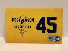 Team issued 45 Brent Honeywell Jr Tampa Bay Rays Baseball 2021 toiletry tag Card