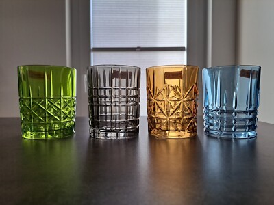 NEU 4er Set Nachtmann Highland Becher Tumbler Whiskyglas Glas 345 ml farbig NEU