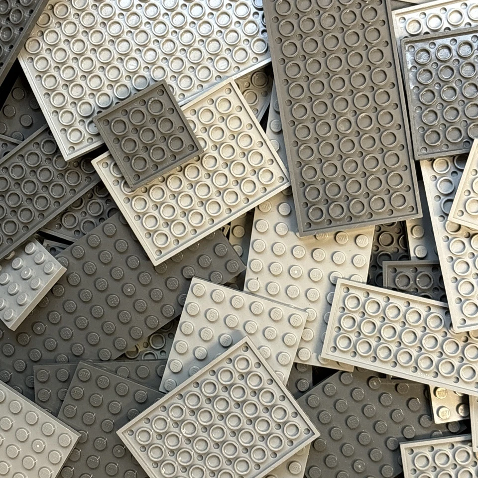 Lego a granel gris claro oscuro placas base aleatorias placas 4X4 4X6 6x6 6X10 lote de 10 Foto 3 de 3
