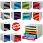 Schubladenbox 5 Schübe Ablagebox Briefablage Ablage BLITZVERSAND violett / lila