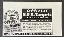1943 National Litho Co. N.R.A. Official Targets Lithographed Vintage Print Ad