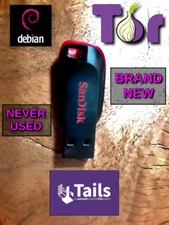 🧅 Tails Anonymous Linux ⭐ BIGGER ⏏️Storage: 64GB USB 3.0 Sandisk Thumbdrive