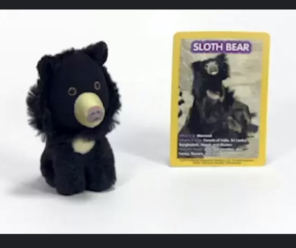 ✓ McDONALDS Sloth Bear Plush Doll National Geographic Kids Happy