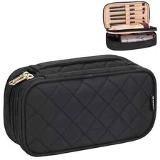Relavel Makeup Bag, Small Makeup Bag for Women, Travel Cosmetic Bag, 2 Layers Wa
