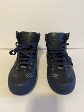 Jimmy Choo Mini Stars Argyle Dark Blue High Top Sneakers Made in Italy 795 MSRP