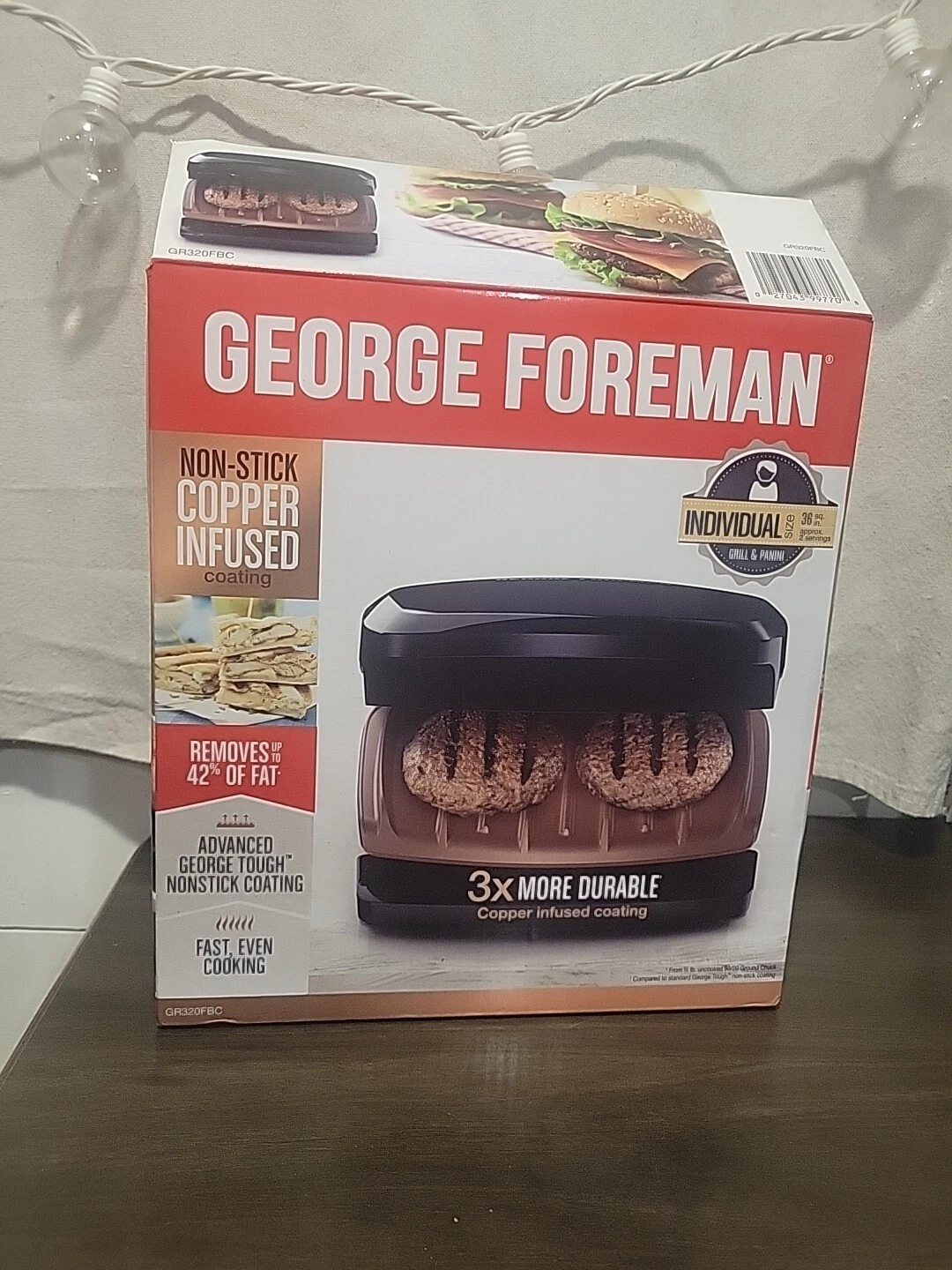 George Foreman Non Stick Copper Infused Coated Grill And Panini