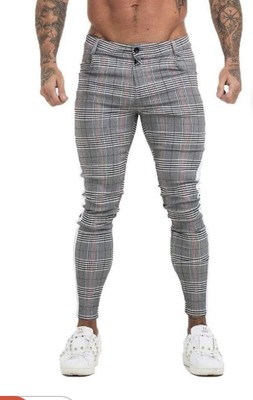 mens plaid grey pants