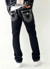 True Religion Ricky Body Rinse Rope Stitch Relaxed Straight Jeans - 107277