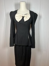 Vintage Go Vicki 1980s Top  Skirt Two piece Set BOW DETAIL Size 9/10 FAST SHIP