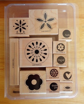 2007 Stampin Up IN THE SPOTLIGHT 12 pc RUBBER INK STAMP SET Level 2 ...