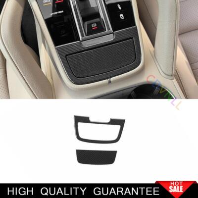 For Porsche Cayenne 18-22 Dry Carbon Fiber Console Cigarette Lighter Panel  Trim