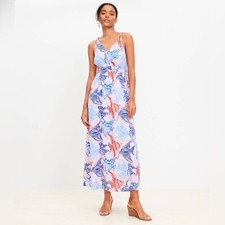 Loft Fish Double Side Tie Maxi Dress