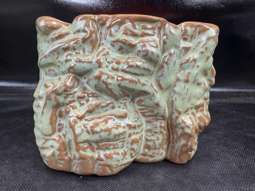 FRANKOMA Pottery Prairie Green Tree Bark PLANTER/VASE B3