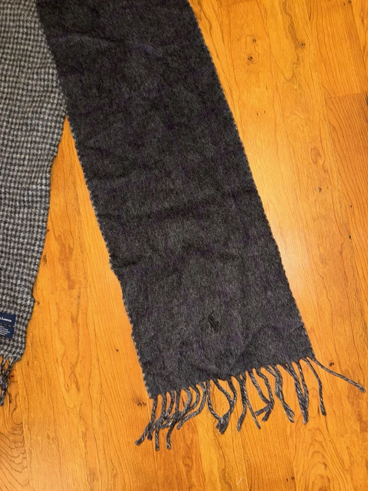 Polo Ralph Lauren Pata de Gallo Bufanda Poni Bordado Gris Accesorio Mezcla de Lana Foto 2 de 3