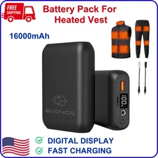 7.4V 16000mAh Battery Pack for Heated Vest With DC/USB-A/USB-C Ports, Portable