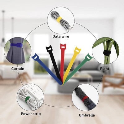 Farbige wiederverwendbare Kabelbinder selbstklebend Nylon flexible Befestigung