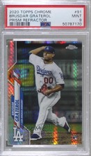 2020 Topps Chrome Prism Refractor Brusdar Graterol #91 PSA 9 MINT 8d2