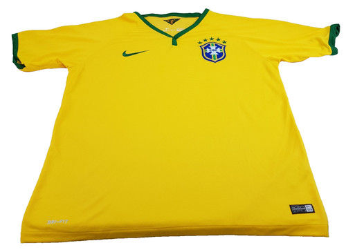 Vintage 2014-2015 Brazil Home Football Shirt Nike World Cup Yellow Jersey