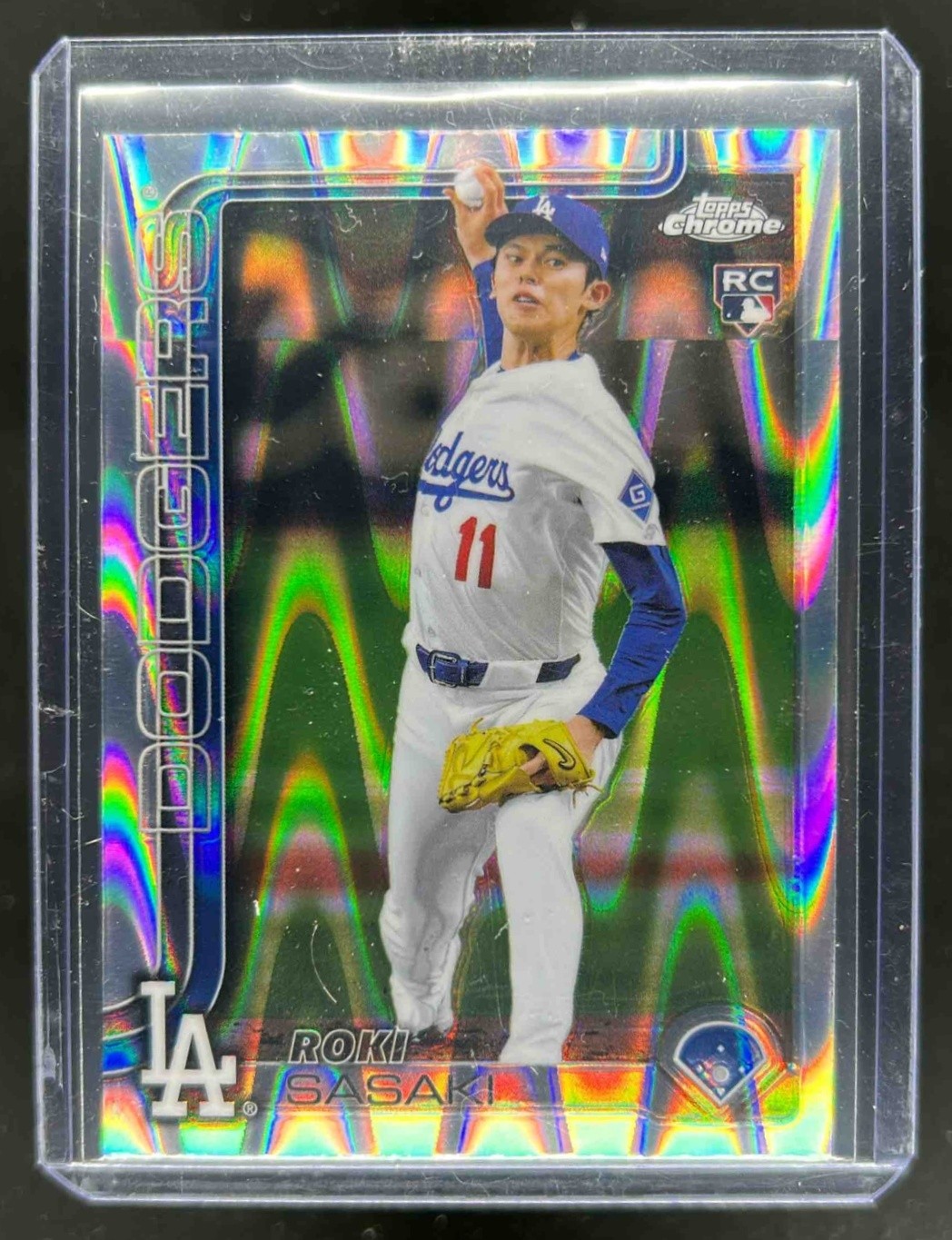 2025 Topps Chrome Roki Sasaki RC RayWave Refractor Rookie #217 Dodgers
