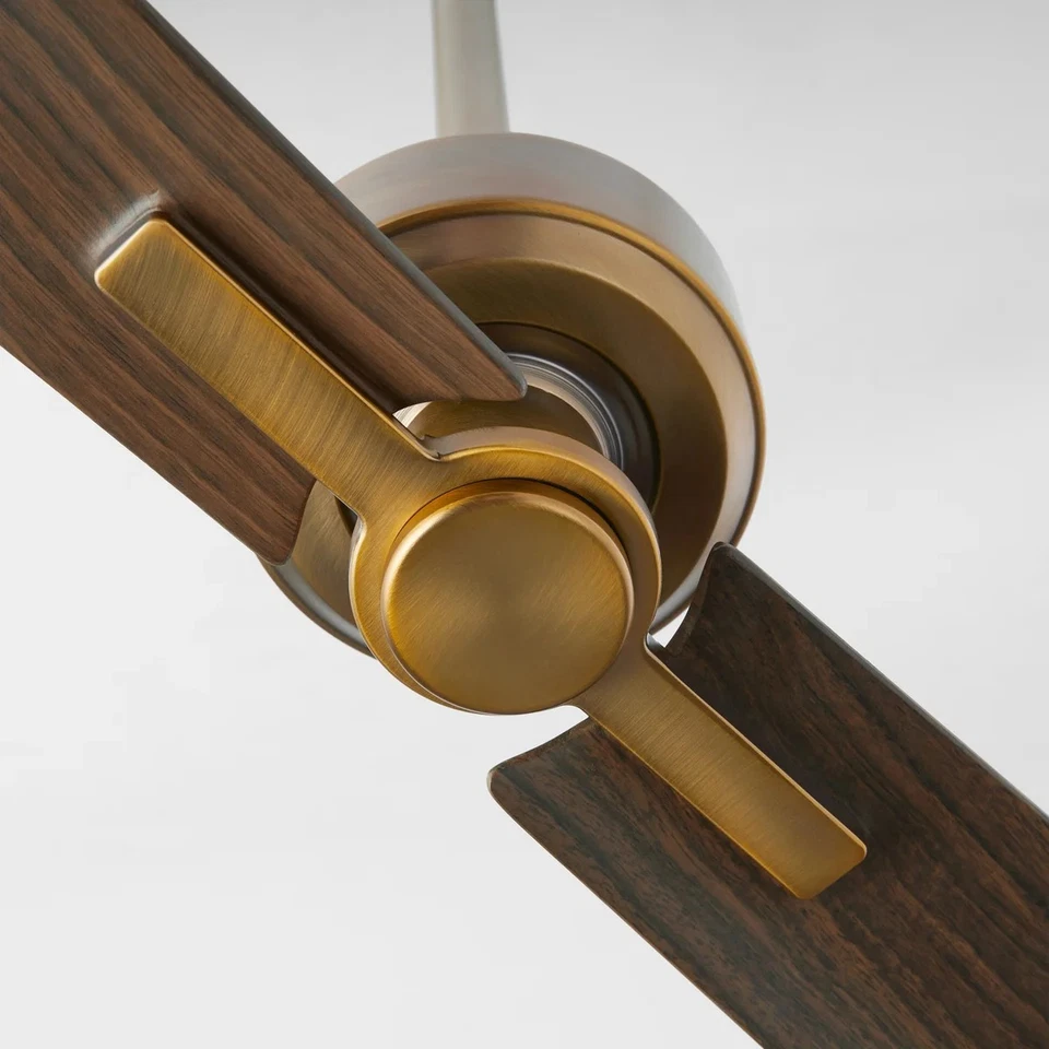 TWAIN 56" 2-Blade Damp Location Ceiling Fan BRUSHED BRASS NEW Quorum 30562-47 - Image 2 of 4