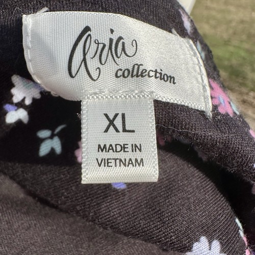 Camisón Aria Collection Floral Midi Talla XL Negro Rosa Bolsillos Pradera Nuevo con Etiquetas - Imagen 7 de 12