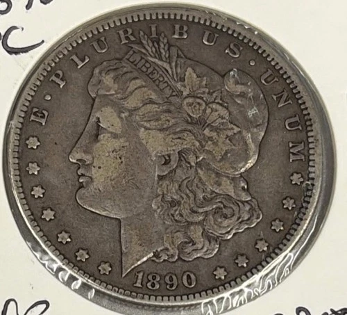 1890-CC Morgan Silver Dollar $1, Very Fine VF, Beautiful