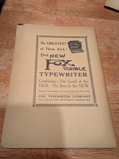 c1907 THE NEW FOX VISIBLE TYPEWRITER GRAND RAPIDS MI VINTAGE ADVERTISEMENT thumbnail