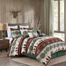 Chezmoi Collection Dune 7-Piece Southwestern Cowboys Aztec Comforter Set - Mu...