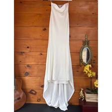 Lulus Romantic Vision White Pearl Strapless Maxi Dress Wedding Bridal Bride Sz S