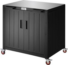 Feasto Movable Outdoor Kitchen Island – Stainless Steel Storage Cabinet on Wheel