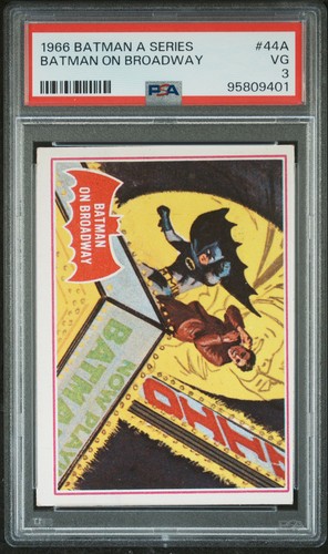 1966 Topps Batman Red Bat #44A Batman on Broadway — PSA 3