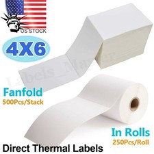 4"x6" Direct Thermal Shipping Labels Fanfold and Rolls for Zebra Rollo Printers