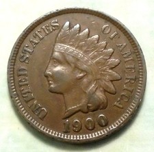 1900 Indian Head Cent VF+ CH VERY FINE Brown-Spot Back Full LIBERTY 3 Diamond!
