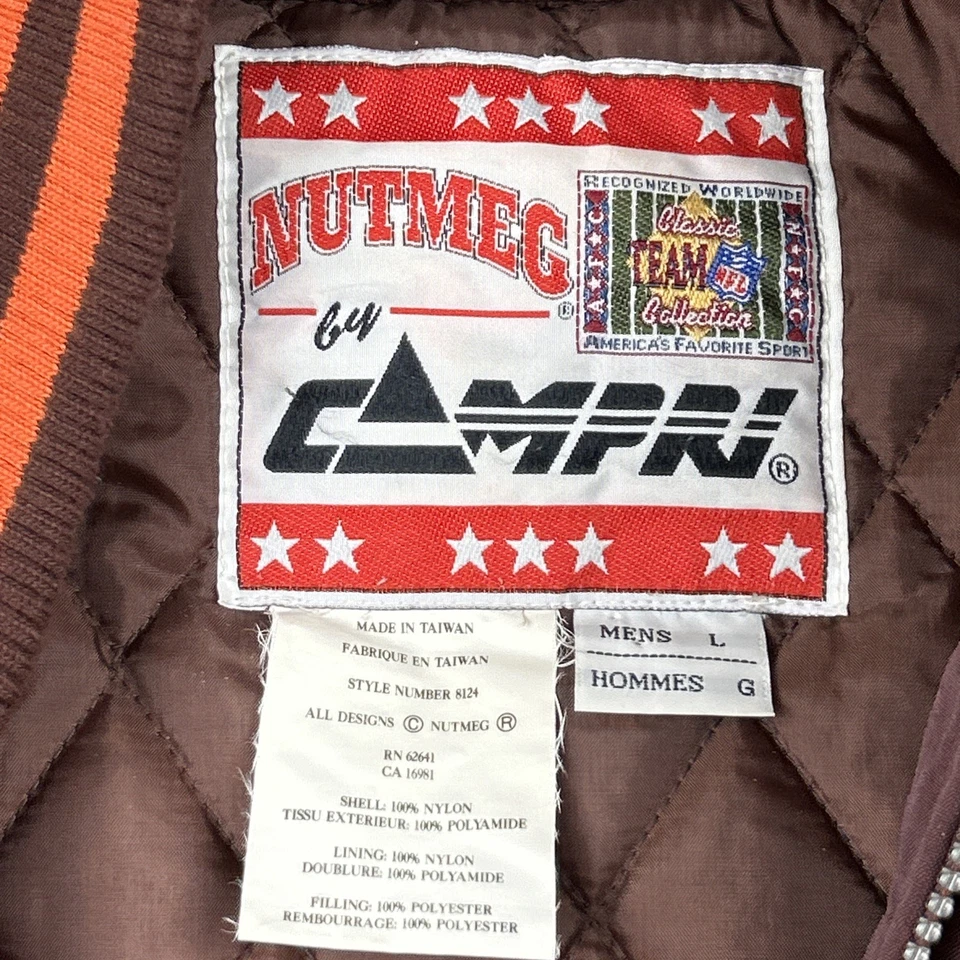 Jaqueta Casaco Vintage Cleveland Browns Masculina L Noz-moscada por Campri Anos 90 Nylon Inverno - Imagem 2 de 4