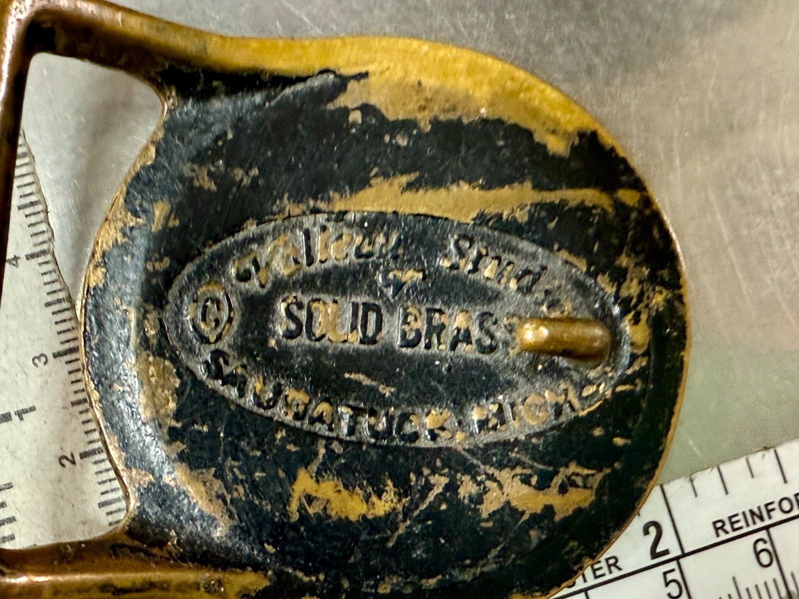 Valleau Studio Tech Ether Flying Eagle's Solid Brass 70's Round Belt Buckle 