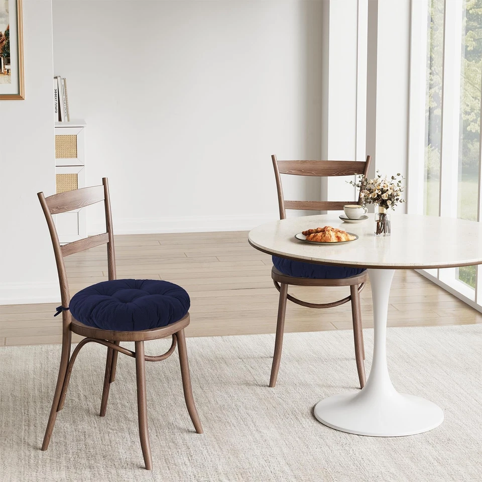 Juego de 2 Cojines de Silla Redondos, Cojín de Asiento de Taburete Redondo 16 Pulgadas, Silla Circular... Foto 3 de 4