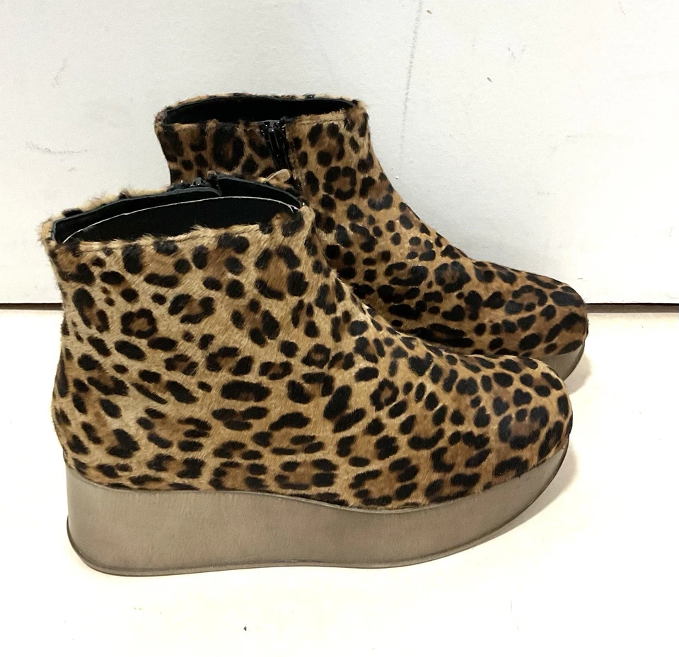 Fernando Pensato Sandales Compensées En Daim Léopard Taille 38 - Photo 3/4