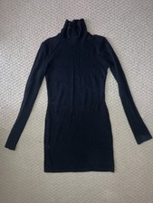 Urban Outfitters Black Knit Turtleneck Long Sleeve Sweater Dress XS Short