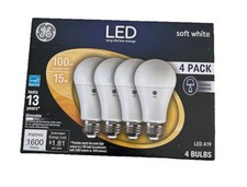 New - GE 4 Pack - LED Lightbulbs- Soft White 100w Replacement/15w A19