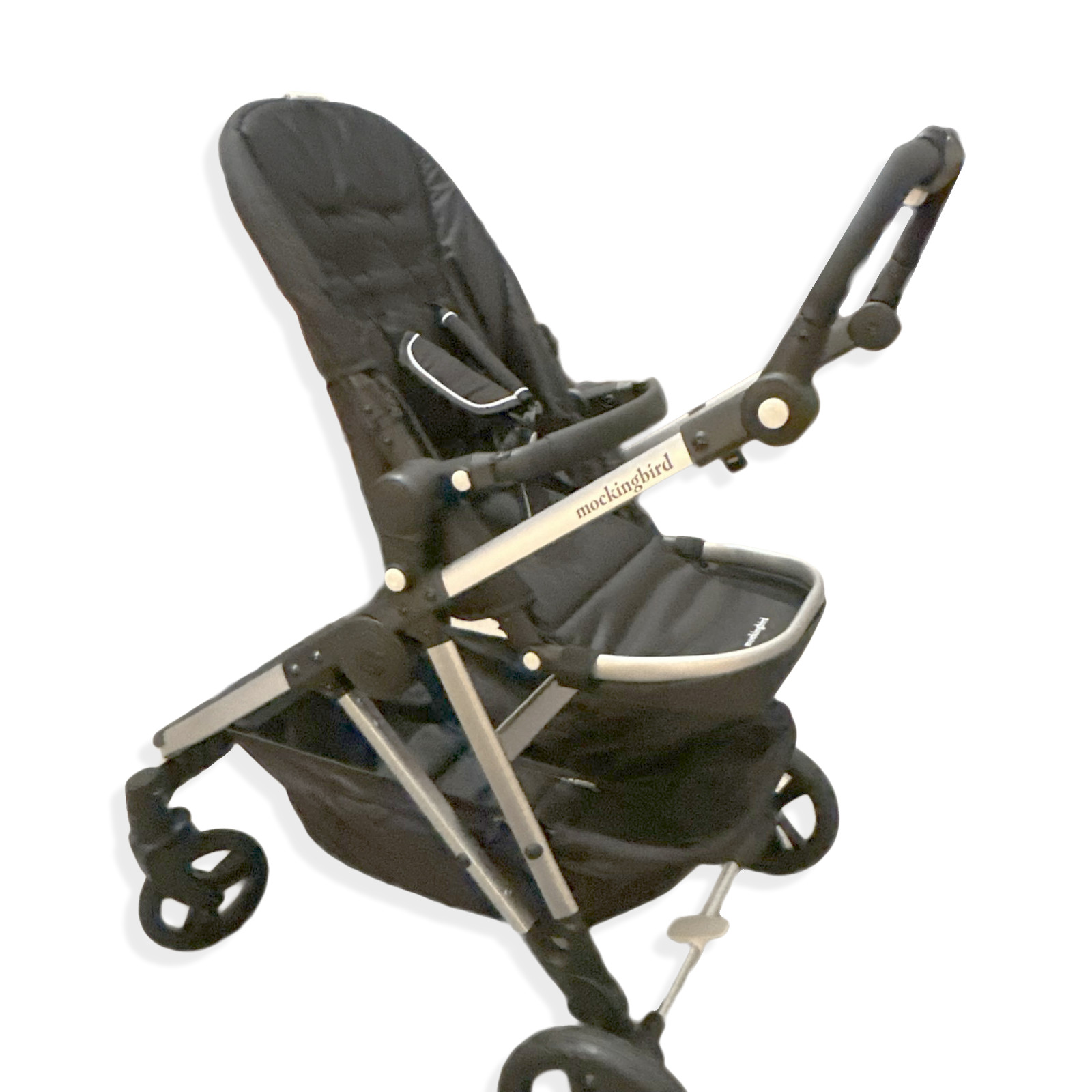 Mockingbird Single-To-Double Stroller 2.0 Watercolor Drops | Black | M2101B-2131