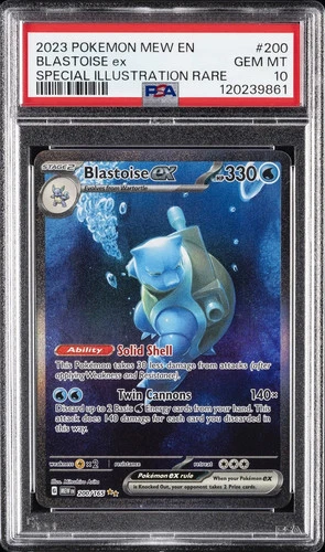 2023 POKEMON MEW EN-151 SPECIAL ILLUSTRATION RARE #200 BLASTOISE EX PSA 10