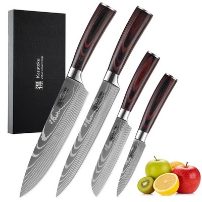 4 Piece Kitchen Set, High Carbon Stainless Steel Professional Chef Set with U...