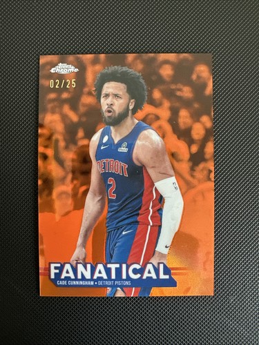 2025-26 Topps Chrome UPDATE Fanatical Orange Cade Cunningham #02/25 Mint